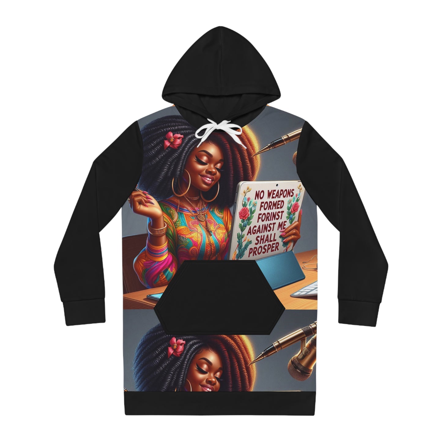 Empowering Women's Hoodie Dress, Cozy Casualwear, Ideal for Work or Play, Gift for Her, Motivational Fashion