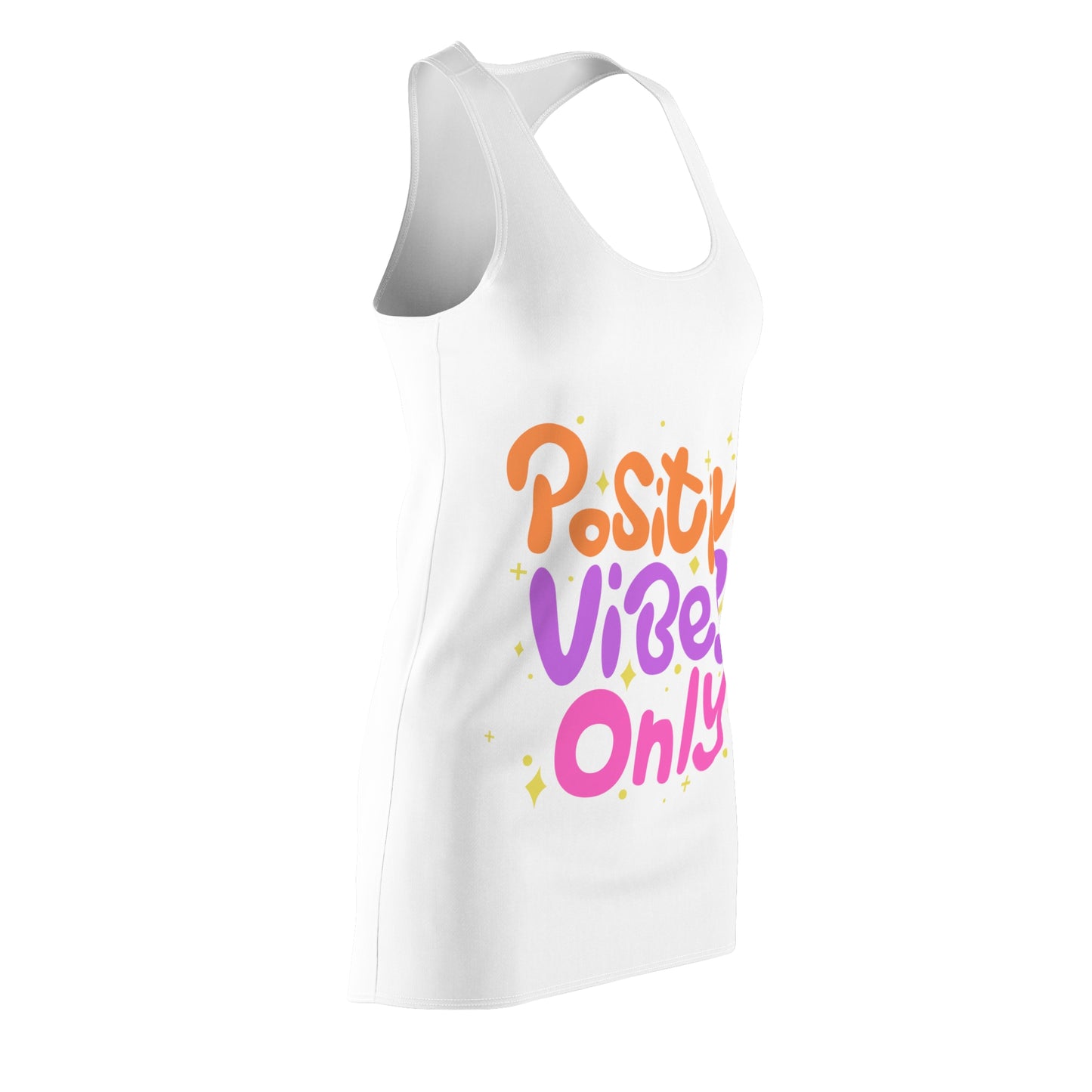 POSITIVE VIBES Women's Cut & Sew Racerback Dress (AOP)