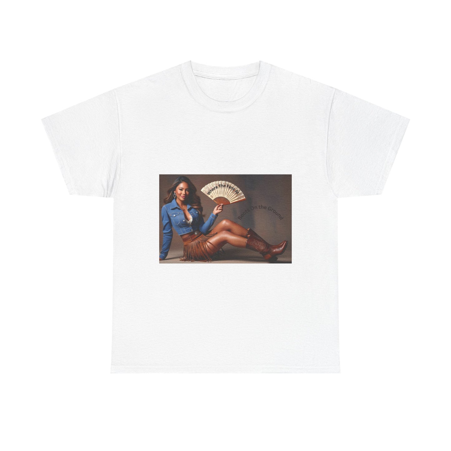 Boots on the Ground Where the Fans At Retro Glam Unisex Heavy Cotton Tee