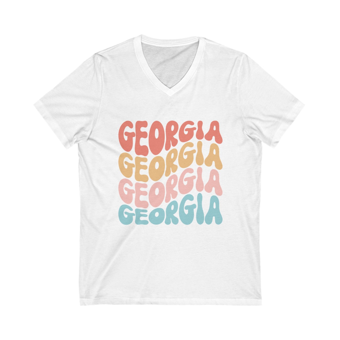 Georgia Unisex Jersey Short Sleeve V-Neck Tee