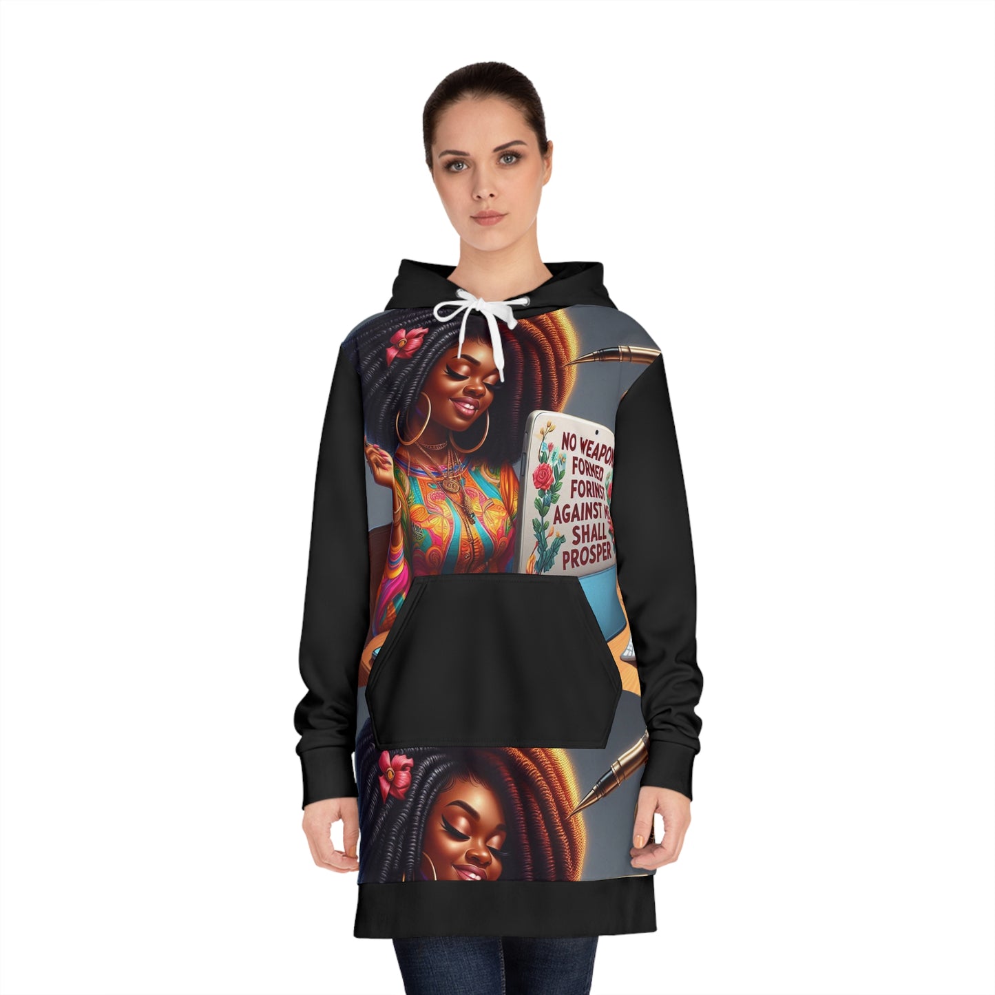 Empowering Women's Hoodie Dress, Cozy Casualwear, Ideal for Work or Play, Gift for Her, Motivational Fashion