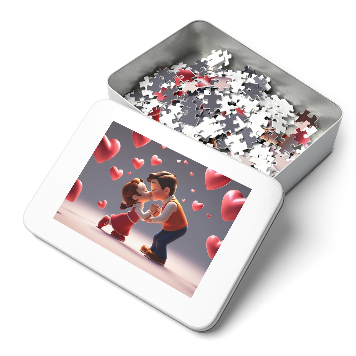 Valentine's Day Jigsaw Puzzle with Tin