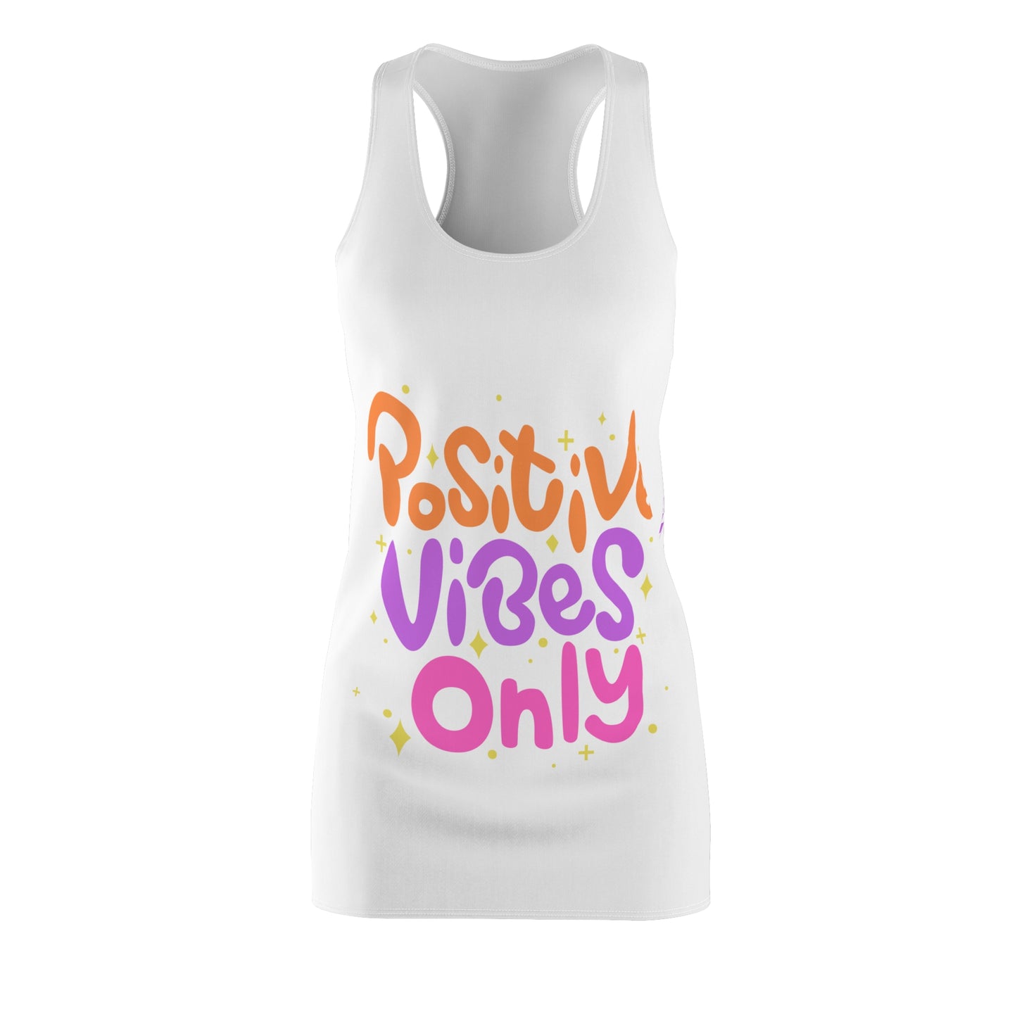 POSITIVE VIBES Women's Cut & Sew Racerback Dress (AOP)