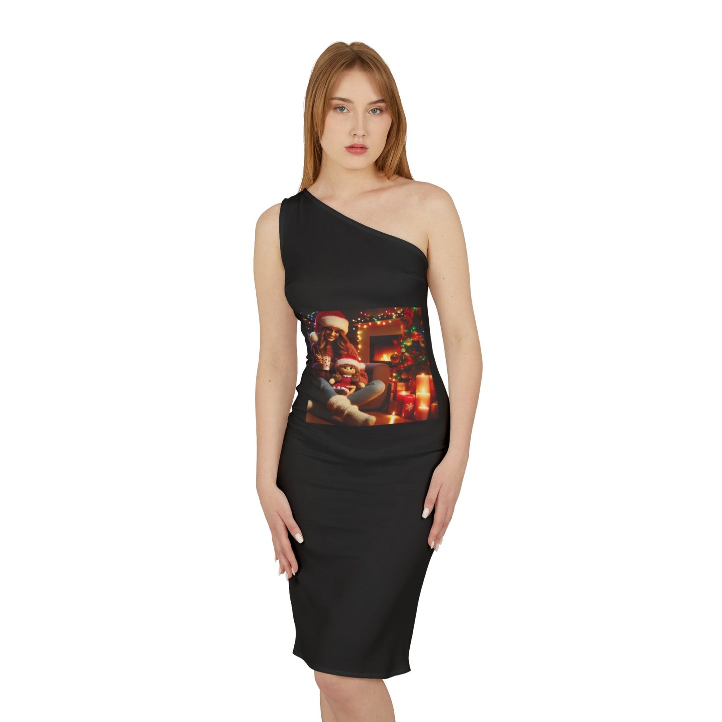 Christmas Shoulder Dress (AOP)